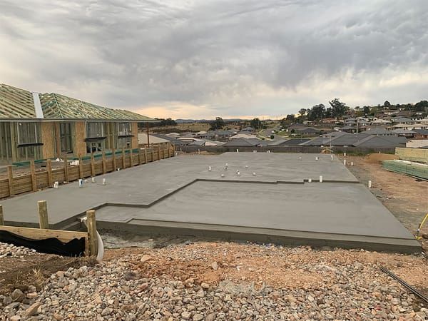 New home concrete house slab poured on the Gold Coast